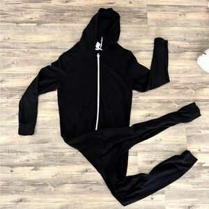 Smash + Tess Black Hooded Zip-Up Onesie